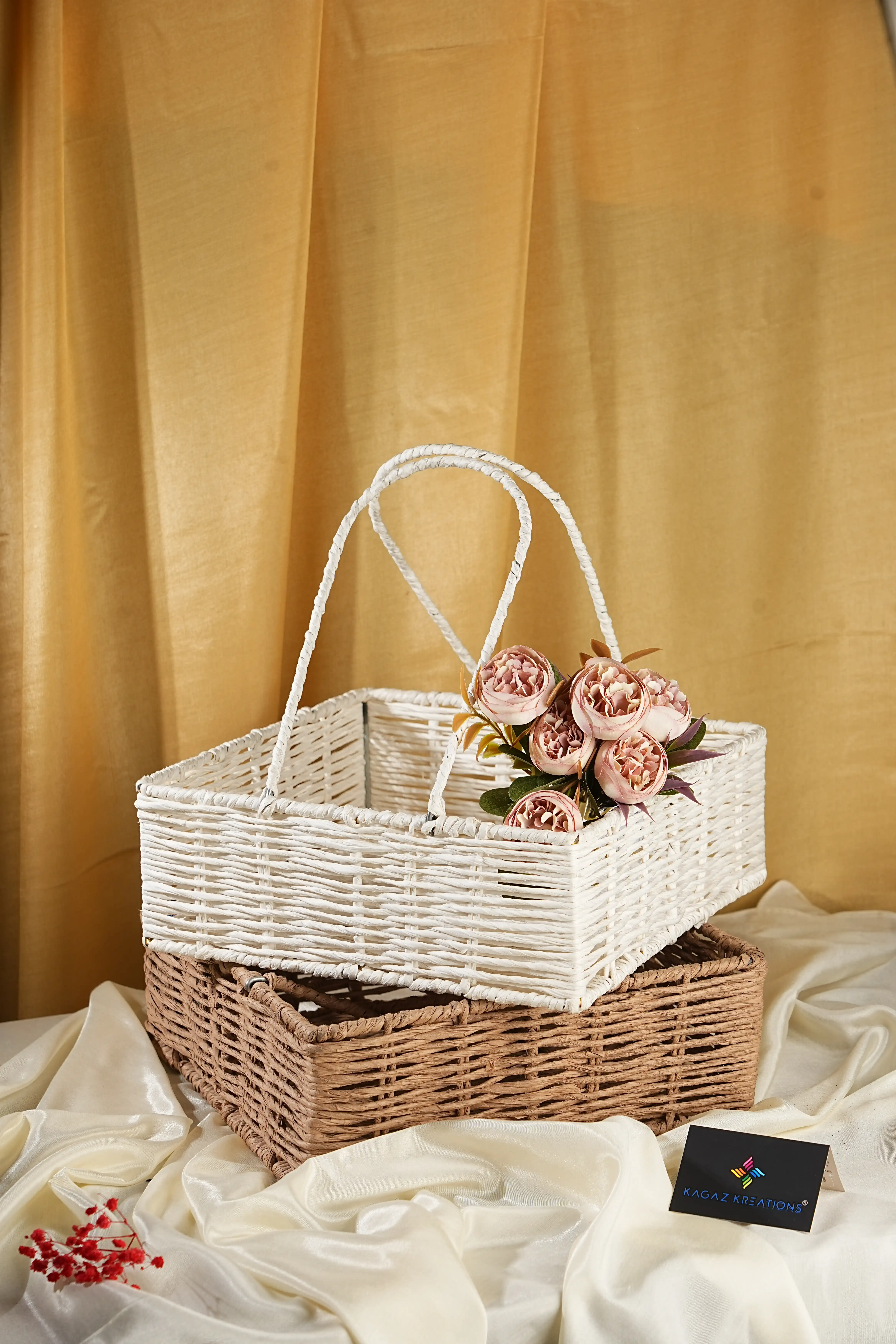 Jute Storage Basket - Jute Baskets and Boxes by Kagaz Kreations