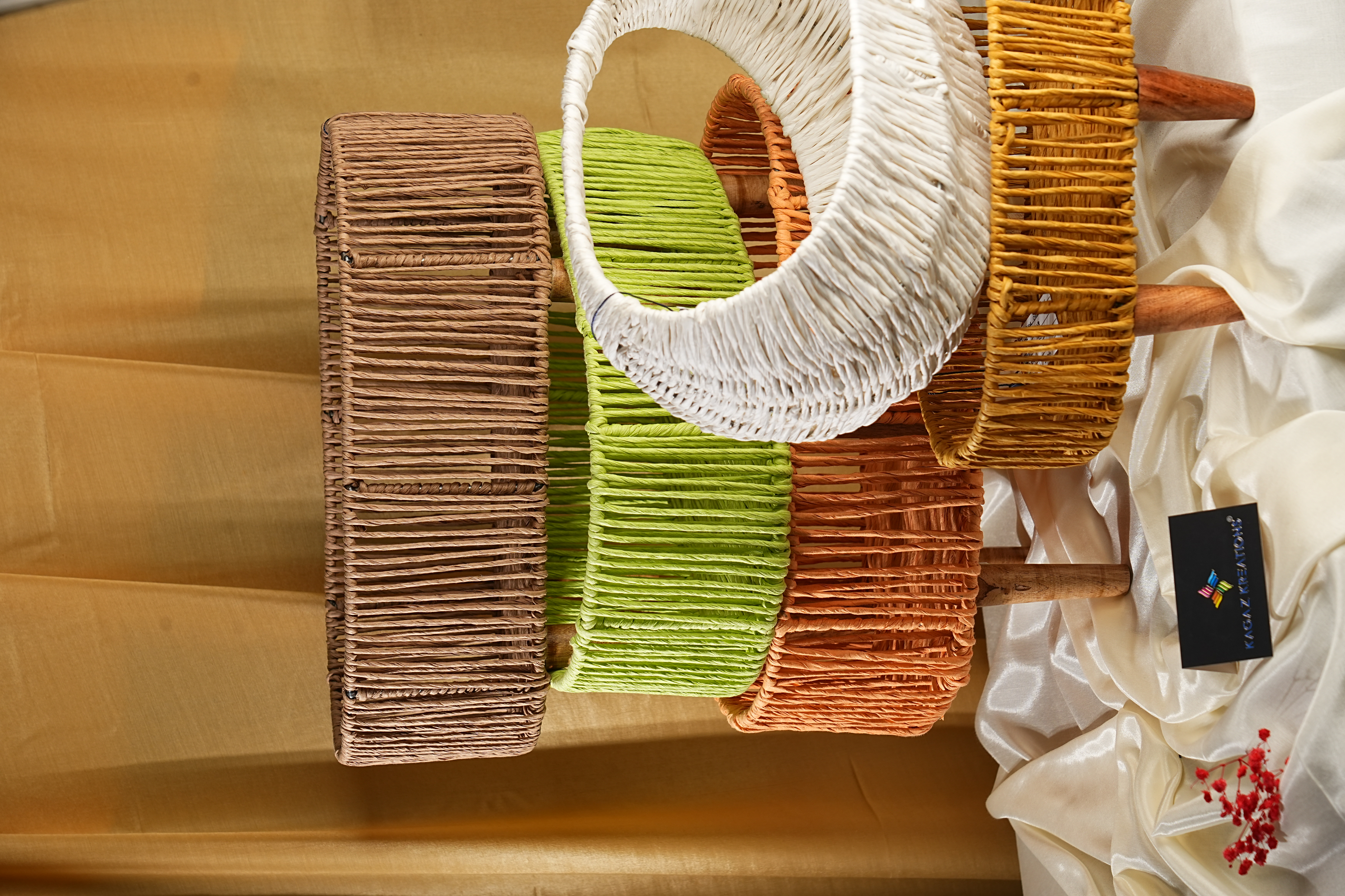 Circular Web basket - Jute Baskets and Boxes by Kagaz Kreations