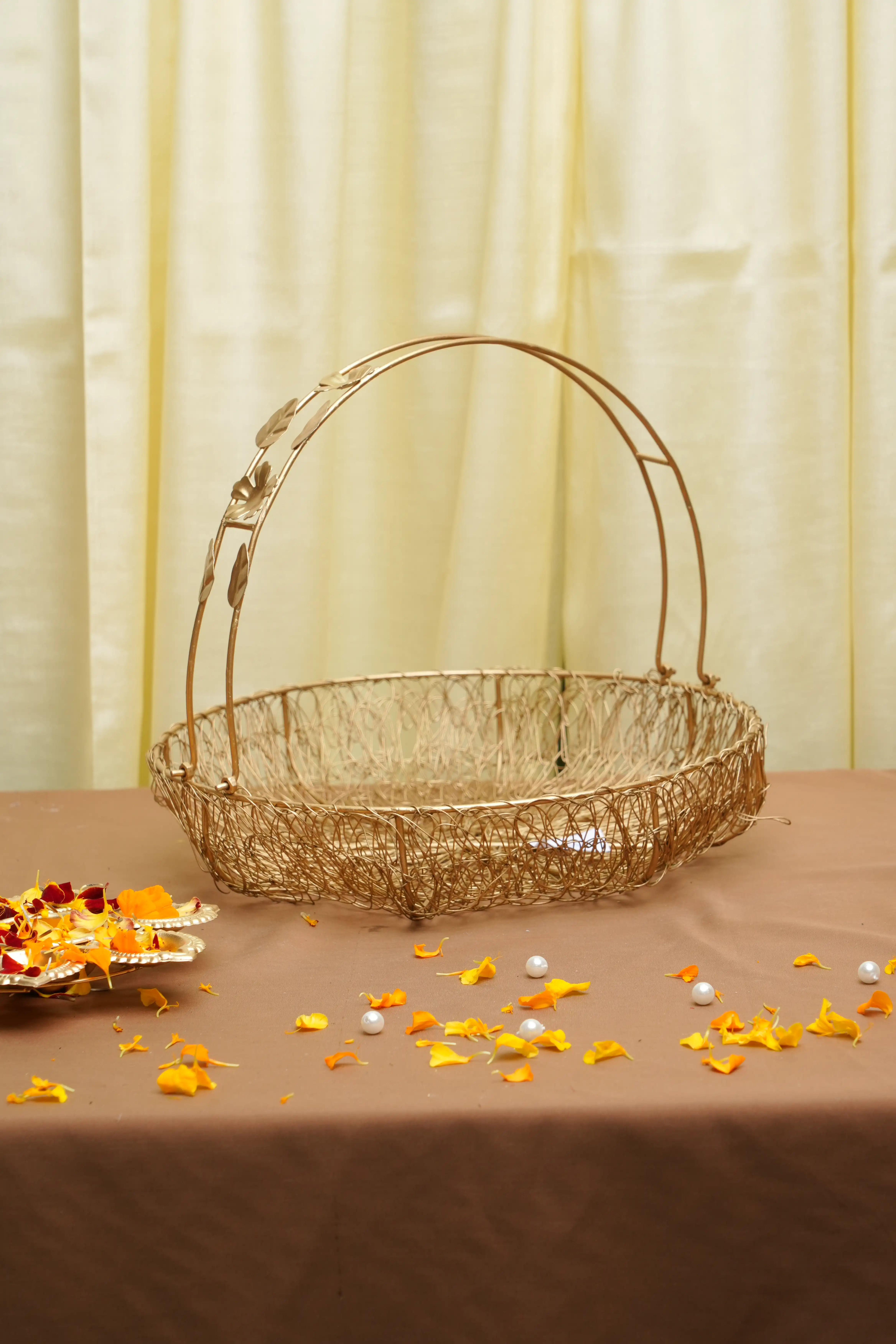 Metal Wire Basket with Arched Handle