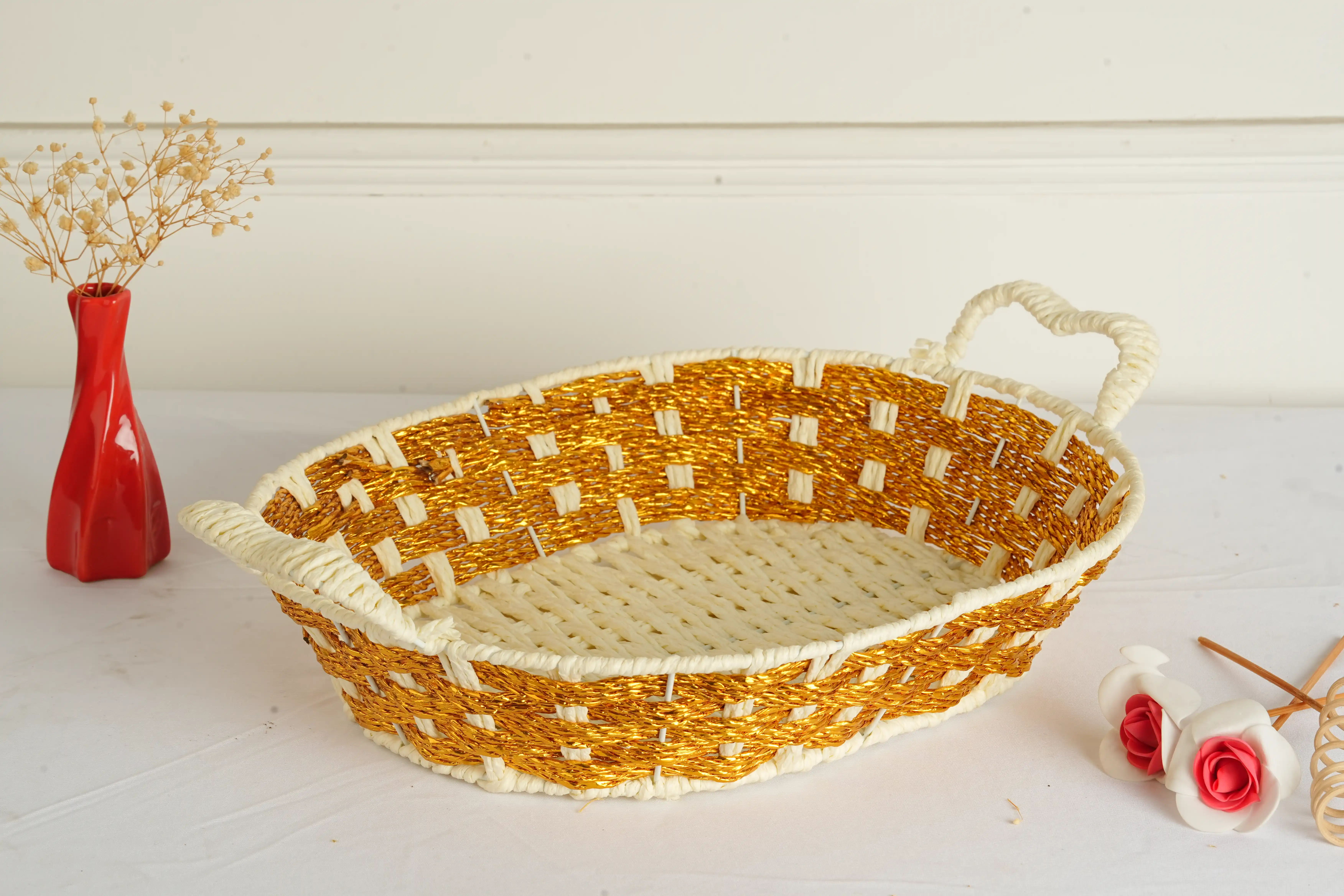Oval-shaped, Handwoven  Basket