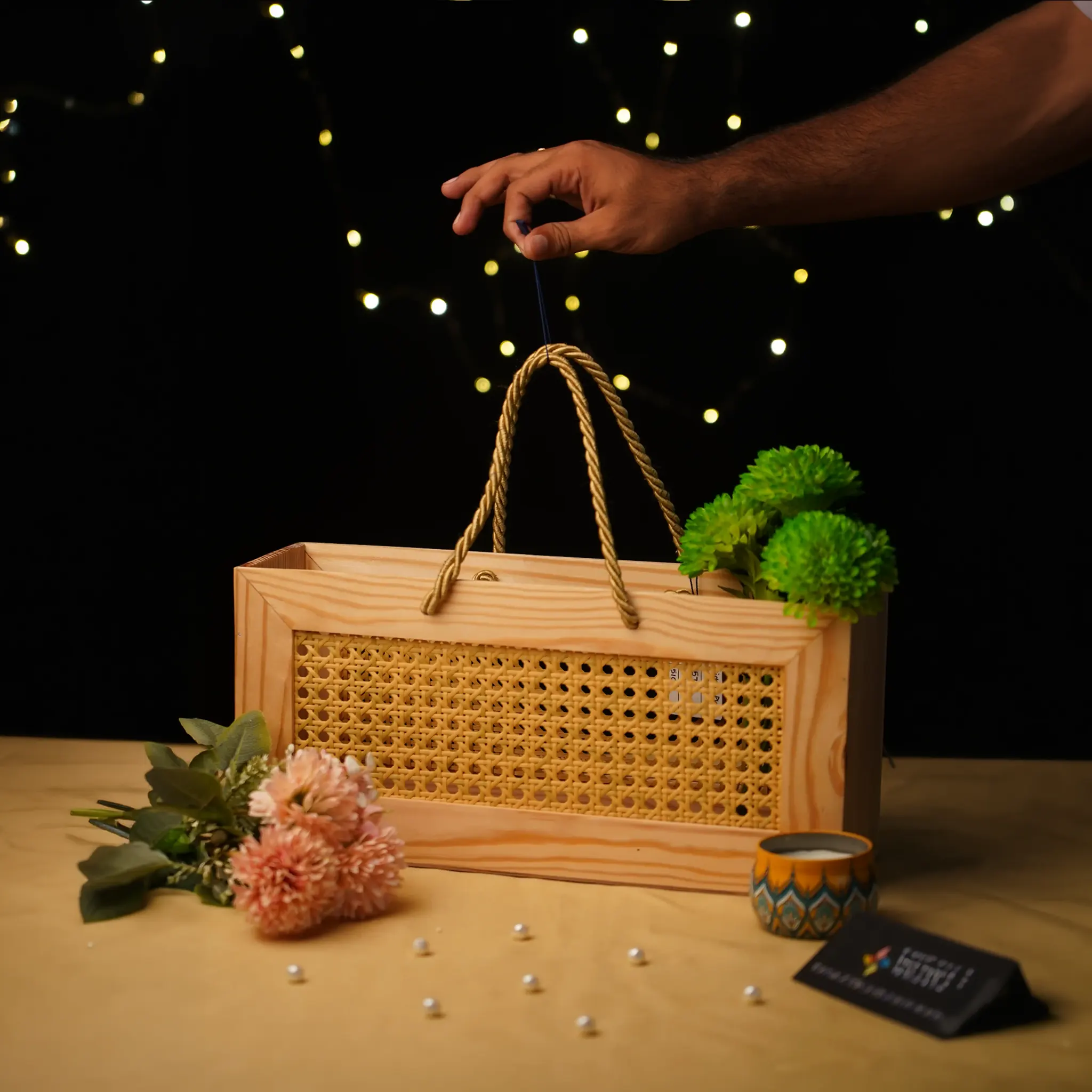 Rectangular Wooden Storage - Pinewood Packaging by Kagaz Kreations