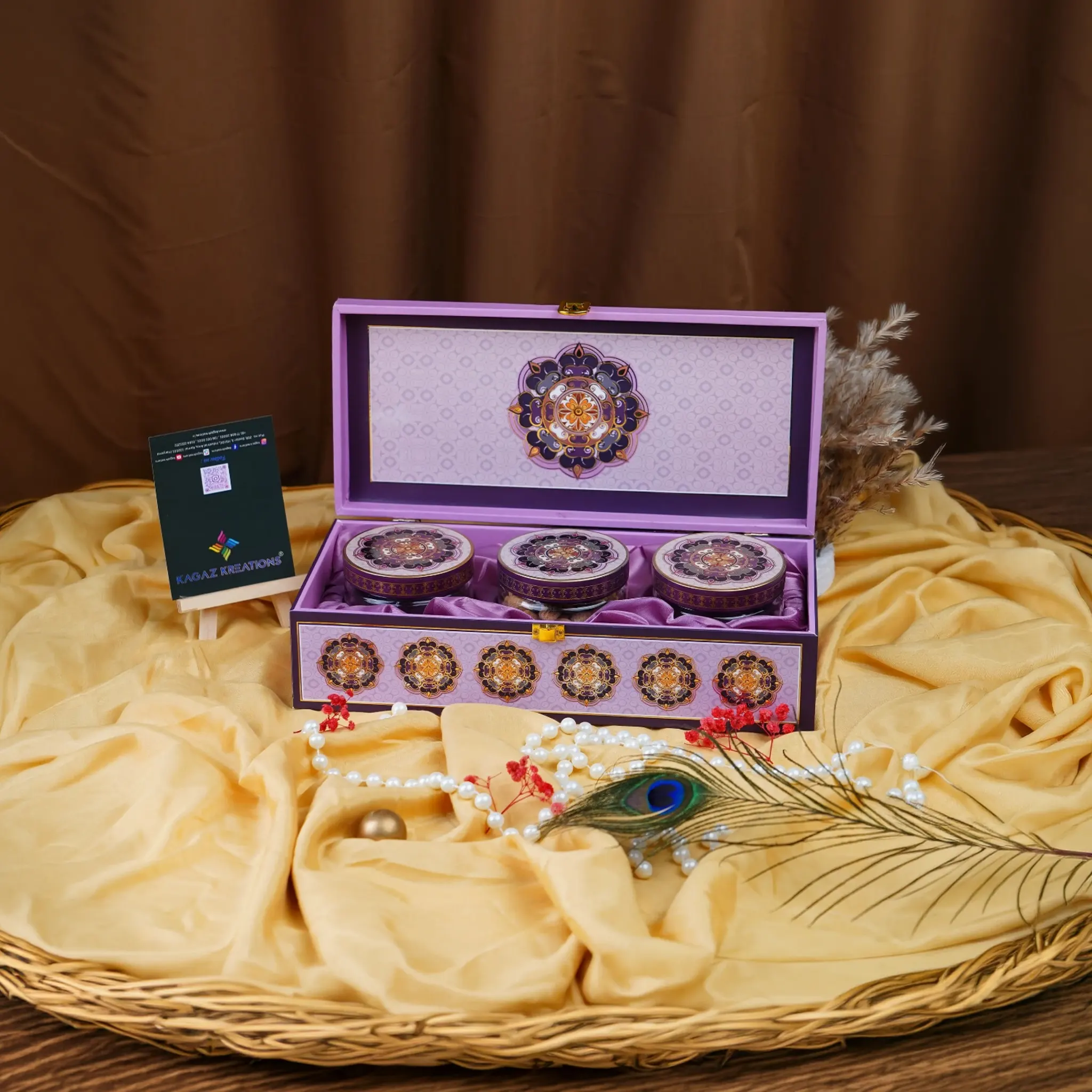 Partition Dry Fruit Box - Dry Fruit Boxes by Kagaz Kreations